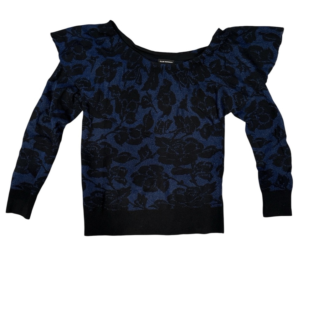 Club Monaco Black and Blue Sweater